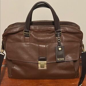 Tumi Chestnut Large Laptop Leather Brief